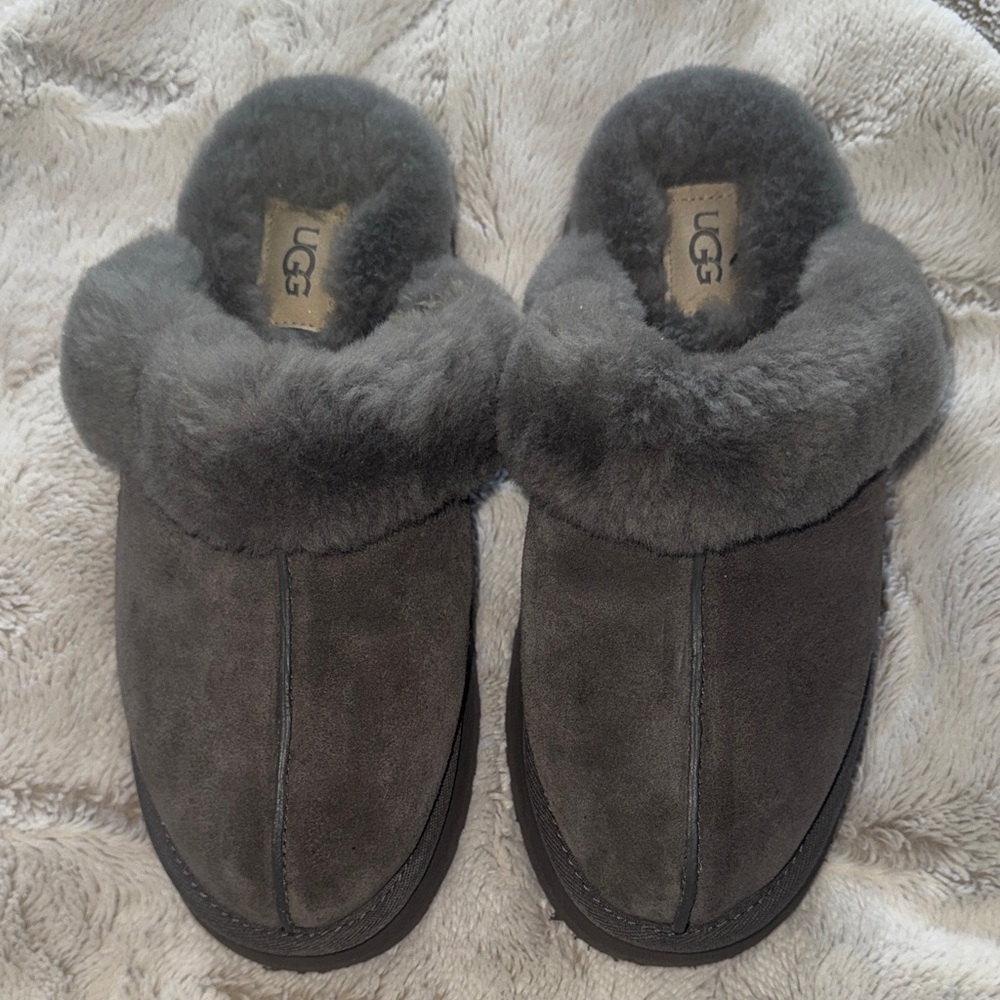 UGG Charcoal Shearling Slippers